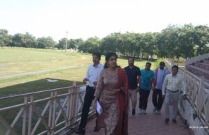 अतिरिक्त उपायुक्त अपराजिता ने सोमवार को राजीव गांधी खेल स्टेडियम सैक्टर 10 का निरीक्षण किया।