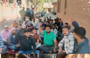 ਜਲੰਧਰ ਸਰਕਲ ਦੀ ਤਨਖਾਹ ਬਹਾਲ ਕਰਵਾਉਣ ਕਾਰਨ ਪਾਵਰਕੌਮ ਐਂਡ ਟਰਾਂਸਕੋ ਠੇਕਾ ਮੁਲਾਜ਼ਮਾਂ ਵਲੋਂ ਬੂਟਾਂ ਮੰਡੀ (ਡਿਵੀਜ਼ਨ ਮਾਡਲ ਟਾਊਨ) ਦਫਤਰ ਵਿਖੇ ਵੱਖ ਵੱਖ ਸਬ -ਡਿਵੀਜਨਾਂ ਵਲੋਂ ਧਰਨਾ ਦਿੱਤਾ ਗਿਆ